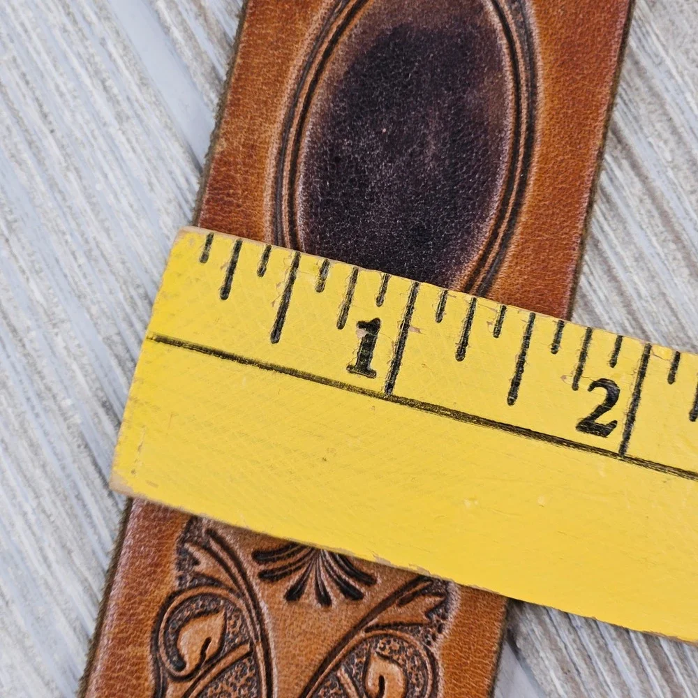 Indiana Metal Craft R J RobertsRainbow Jewelry Turquoise Inlay Buckle 1970s